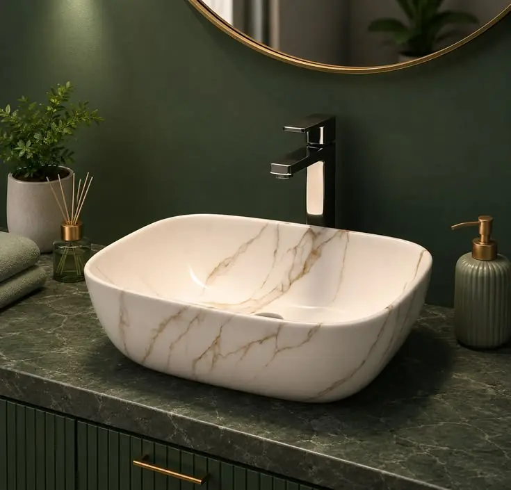 مرجع مغسلة جدارية 08 — الصورة 1 | Wall-basin reference 08 — image 1